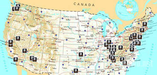 美國(guó)fba倉(cāng)庫(kù)分布圖