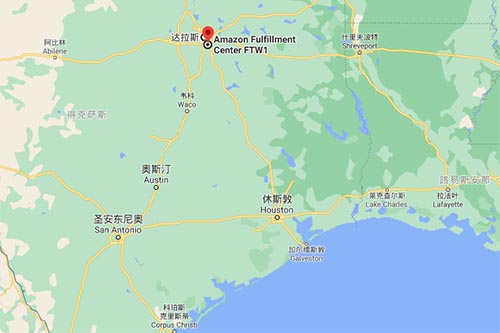 紐酷美中海外倉(cāng)達(dá)拉斯拆柜到FTW1在1小時(shí)車程